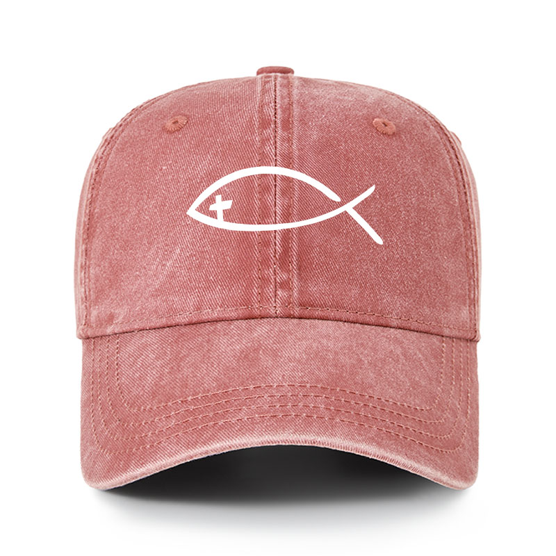 Heritage Washed Cap - Jesus Fish Christ 
