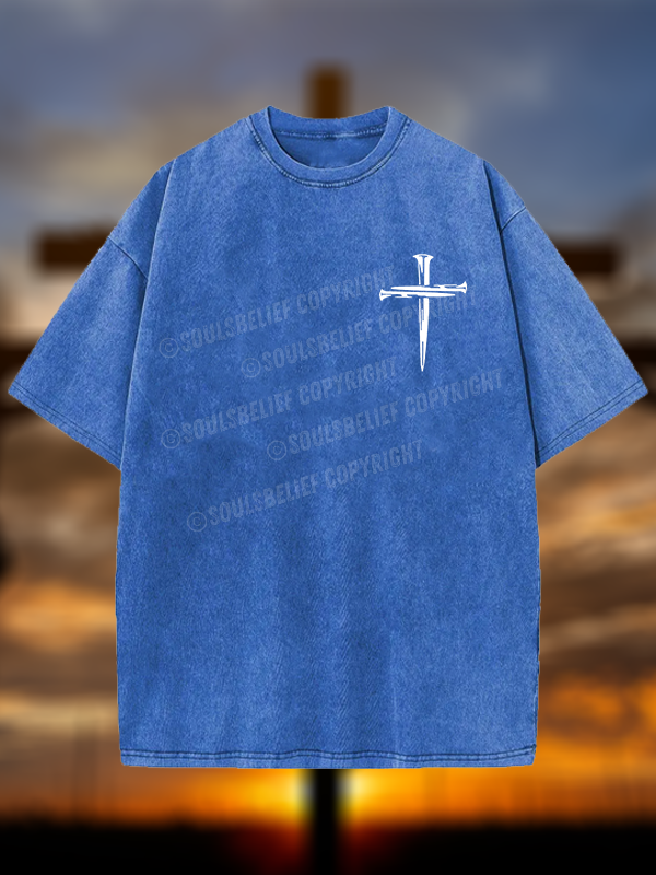 Cross Jesus God Christian Washed T-Shirt