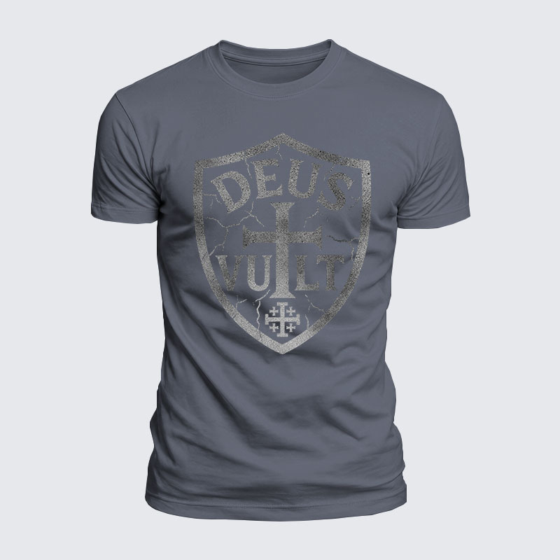 Deus Vult Jesus God Christian  – Luxe Mercerized Interlock Cotton Tee