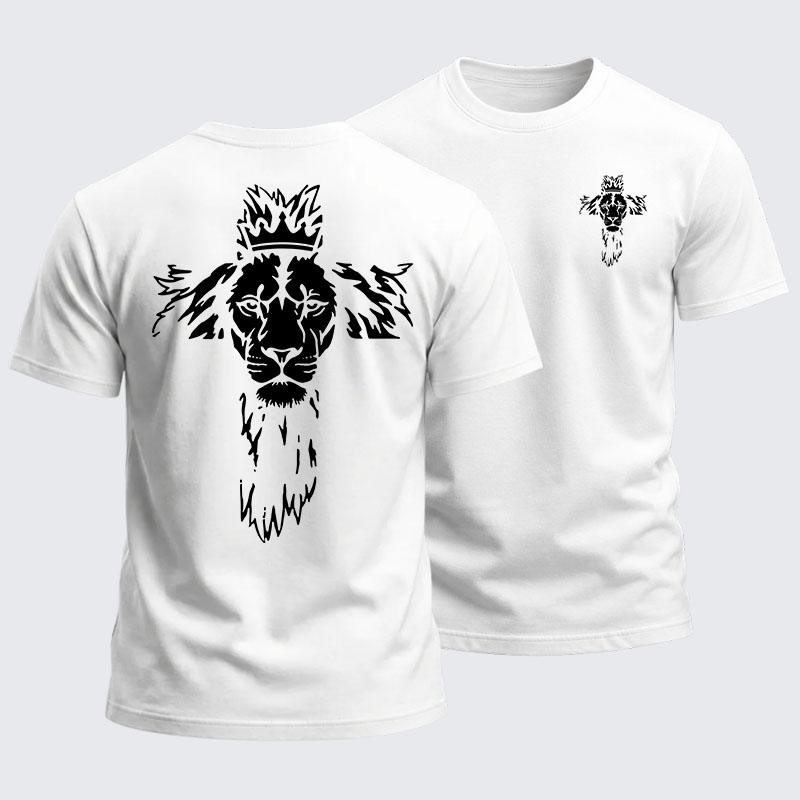 Heavyweight Cotton Tee -Lion Cross