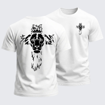 Heavyweight Cotton Tee -Lion Cross