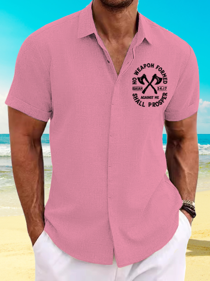 No Weapon Formed Shall Prosper - Isaiah 54:17 Jesus God Christian Short Sleeve Shirt