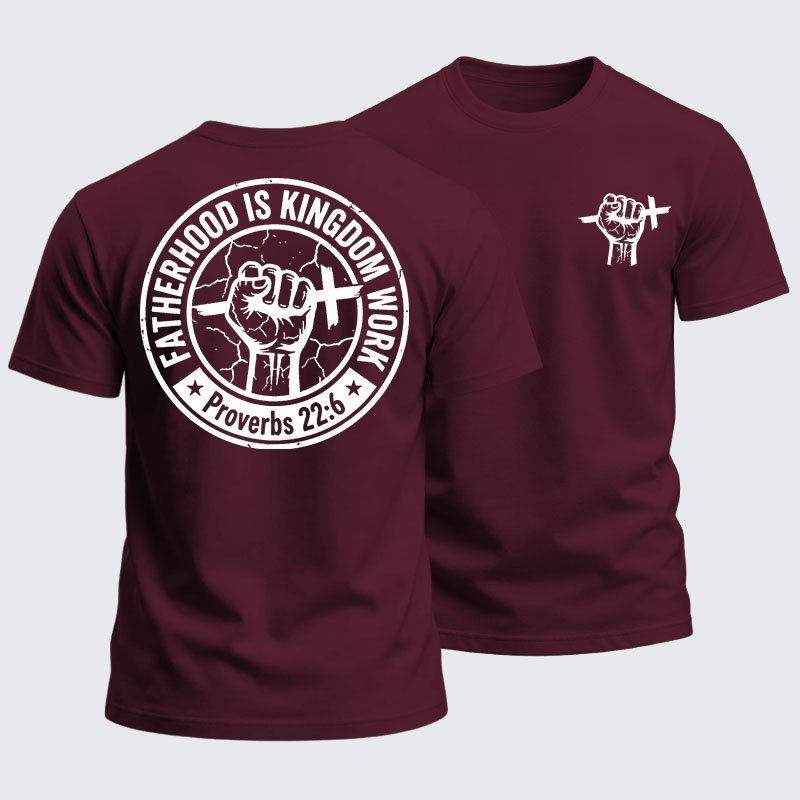 Heavyweight Cotton Tee - Fatherhood is Kingdom Work