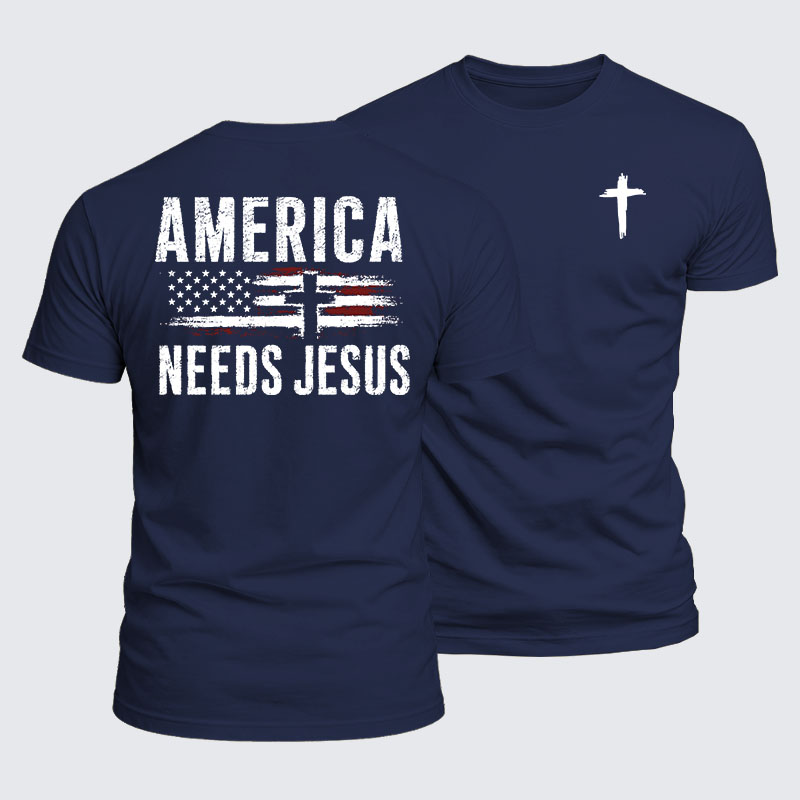 Luxe Mercerized Cotton Tee - America Needs Jesus