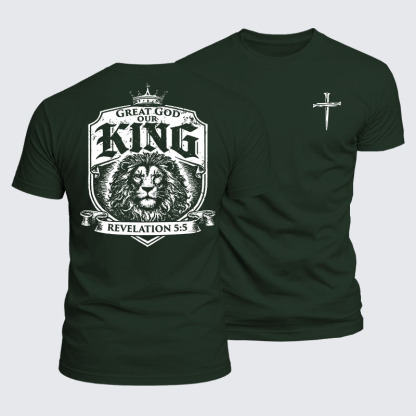 Luxe Mercerized Cotton Tee - Great God our King - Revelation 5:5