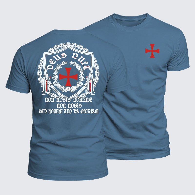 Luxe Mercerized Cotton Tee -  Non Nobis Domine, Non Nobis, Sed Nomini Tuo Da Gloriam