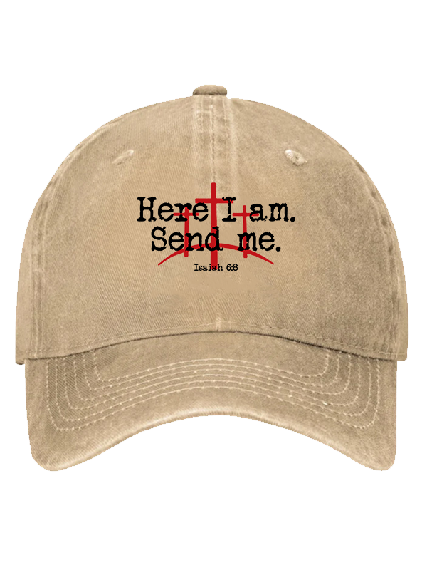 Here I Am Send Me - Bible Verse Isaiah 6:8 Christian Hat