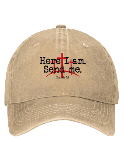 Here I Am Send Me - Bible Verse Isaiah 6:8 Christian Hat