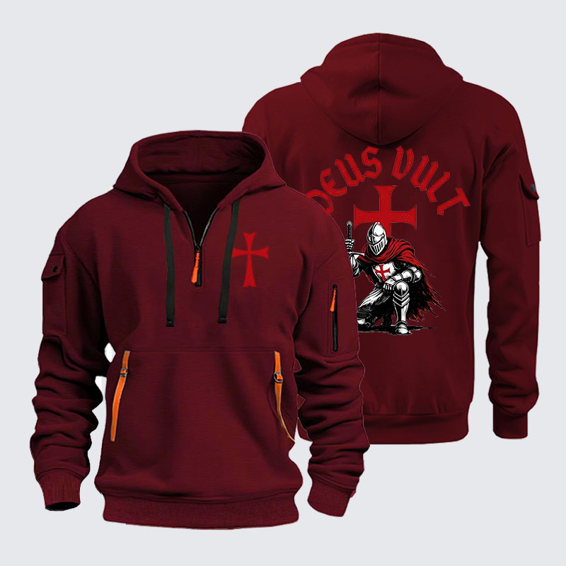 Zipper Hoodies -  Templar Knight Crusader Deus Vult