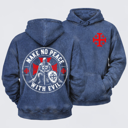 Washed Hoodie - Make No Peace With Evil