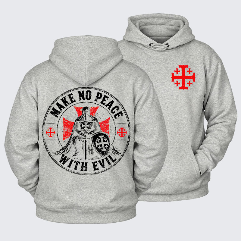 Plush Fleece-Lined Hoodie - Make No Peace With Evil