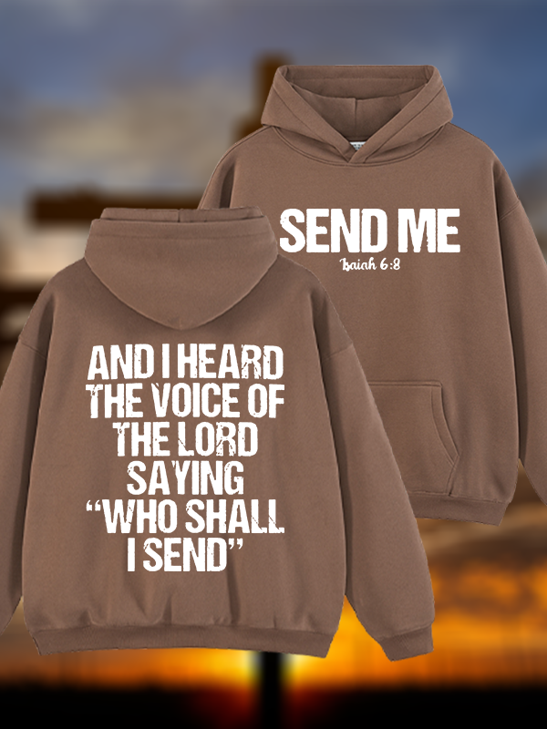 Send Me Isaiah 6:8 Jesus God Christian Plush Fleece-Lined Hoodie