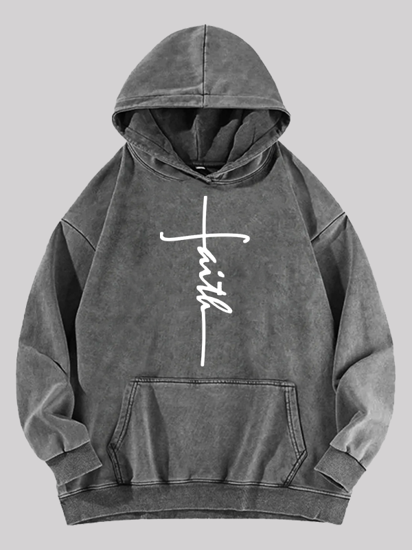 Faith Jesus God Christian Washed Hoodie