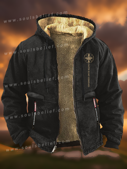 Faith Is My Compass  Jesus God Christian Zipper Hooded Jacket