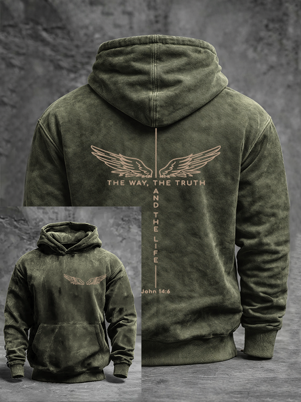 The Way The Truth The Life Jesus God Christian Washed Hoodie