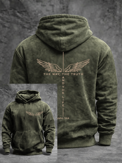 The Way The Truth The Life Jesus God Christian Washed Hoodie