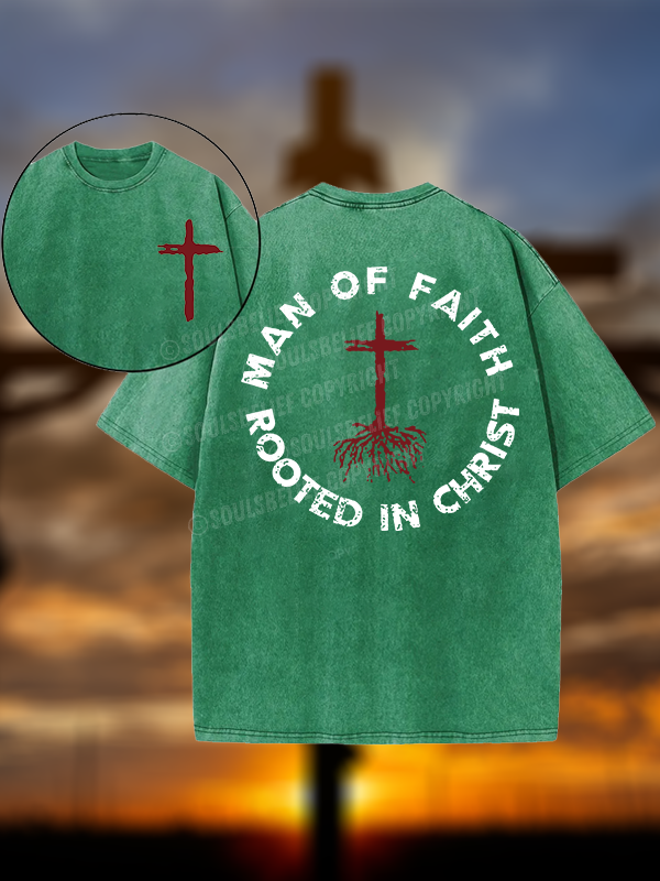 Man of Faith Christian Washed T-Shirt