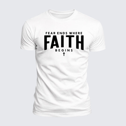 Luxe Mercerized Cotton Tee - Fear Ends Where Faith Begins