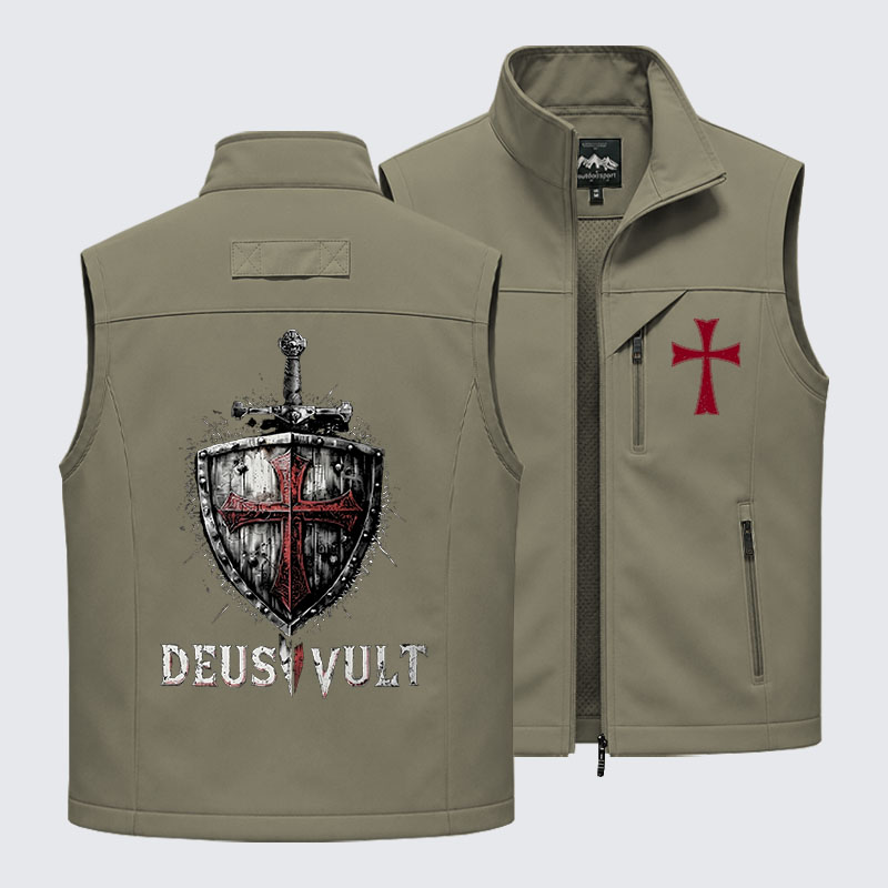 Deus Vult Crusader Shield Templar Cross Outdoor Quick-dry Vest