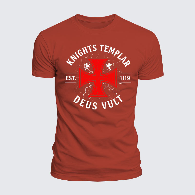Luxe Mercerized Cotton Tee - Knights Templar Deus Vult