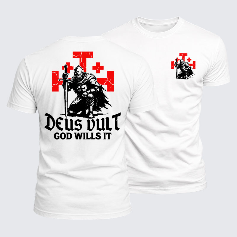 Luxe Mercerized Cotton Tee - Knights Templar Deus Vult