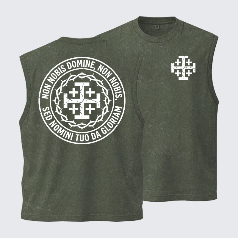 Washed Tank Top - Non Nobis Domine, Non Nobis, Sed Nomini Tuo Da Gloriam