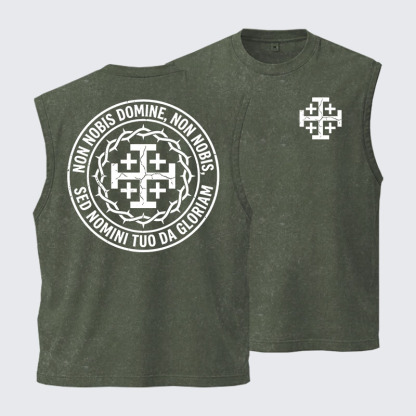 Washed Tank Top - Non Nobis Domine, Non Nobis, Sed Nomini Tuo Da Gloriam