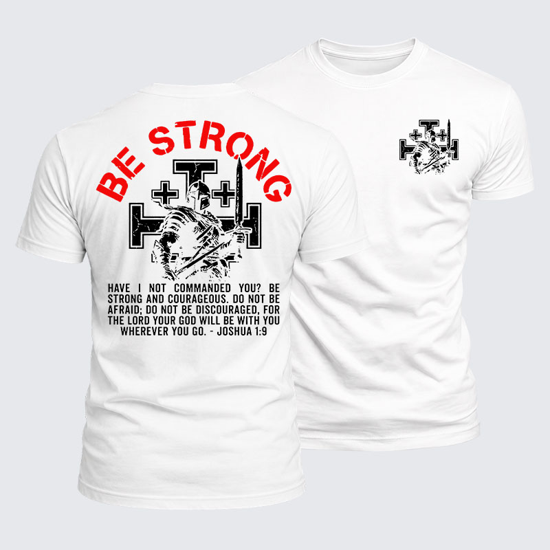 Luxe Mercerized Cotton Tee - Be Strong And Courageous Joshua 1:9
