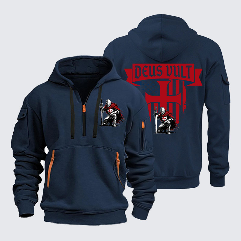 Zipper Hoodies -  Templar Knight Crusader Deus Vult
