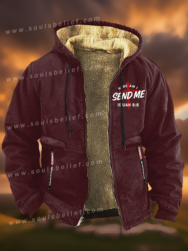 Here Am I Send Me Jesus God Christian Zipper Hooded Jacket