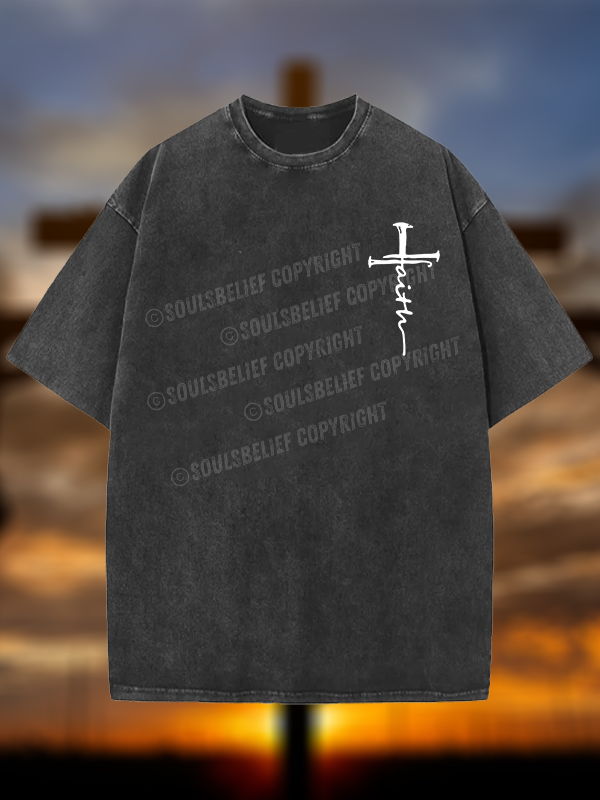 Cross Jesus God Christian Washed T-Shirt