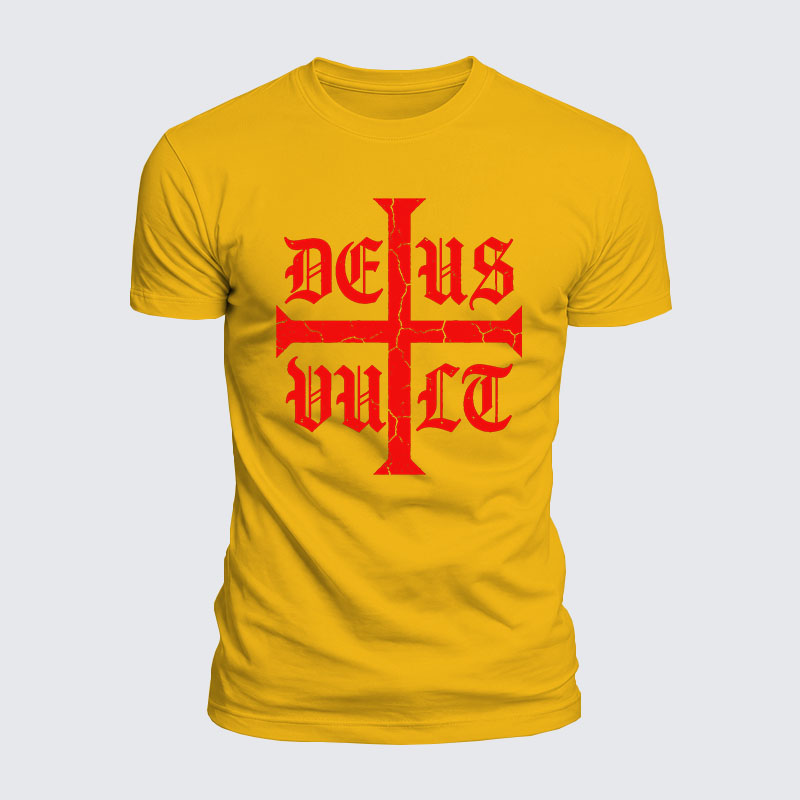 Deus Vult Jesus God Christian  – Luxe Mercerized Interlock Cotton Tee