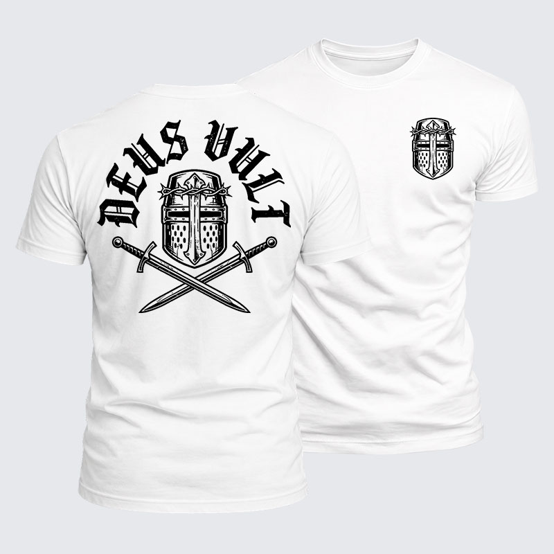 Deus Vult Jesus God Christian  – Luxe Mercerized Interlock Cotton Tee