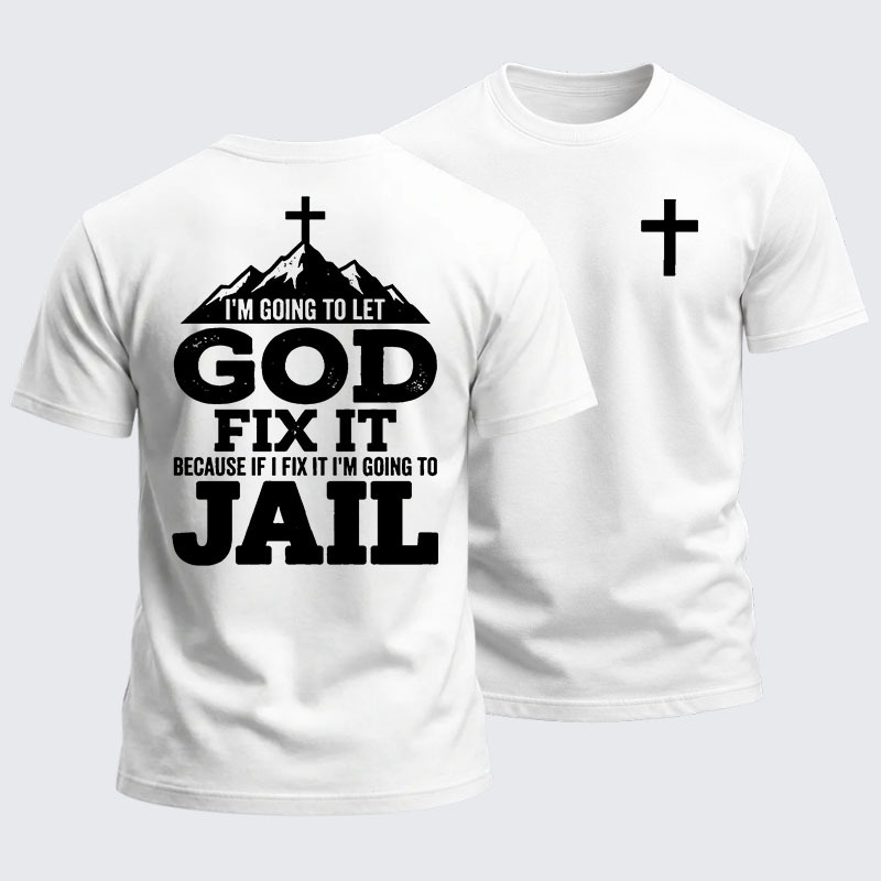 Man Of God Husband Dad Jesus God Christian Cotton T-Shirt