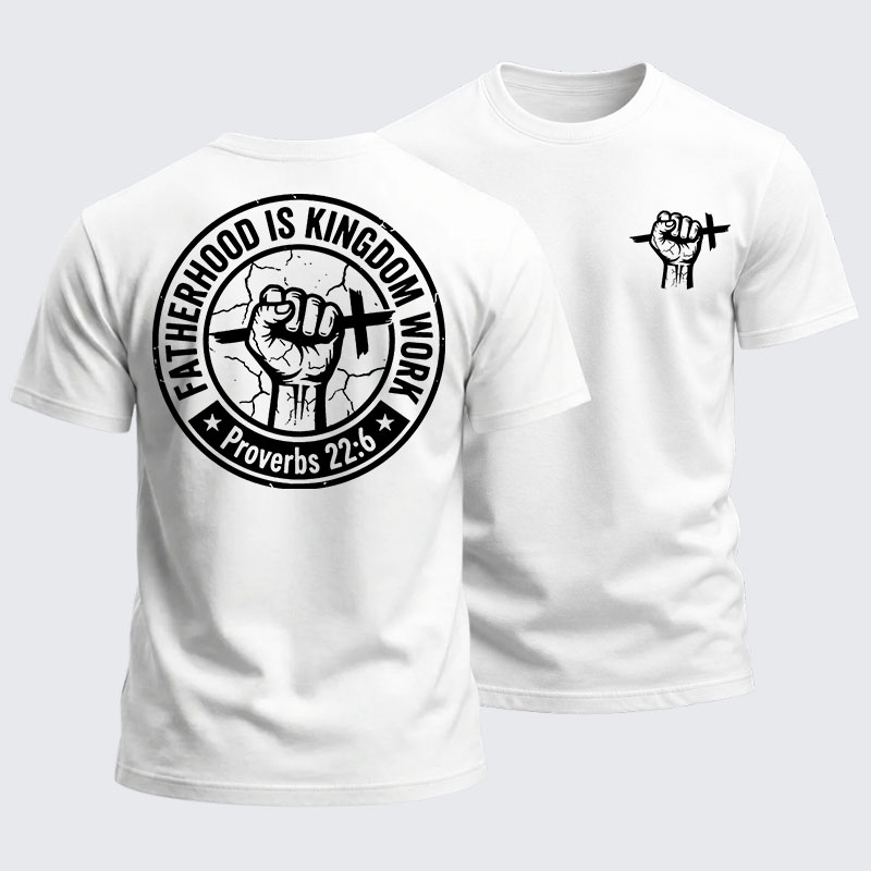 Heavyweight Cotton Tee - Fatherhood is Kingdom Work