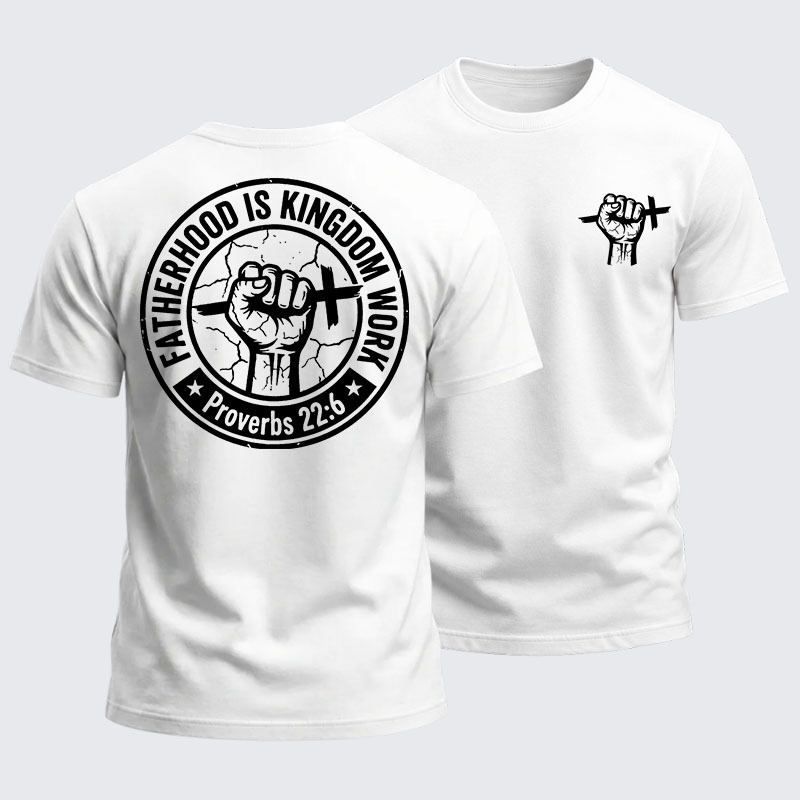 Heavyweight Cotton Tee - Fatherhood is Kingdom Work