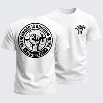 Heavyweight Cotton Tee - Fatherhood is Kingdom Work