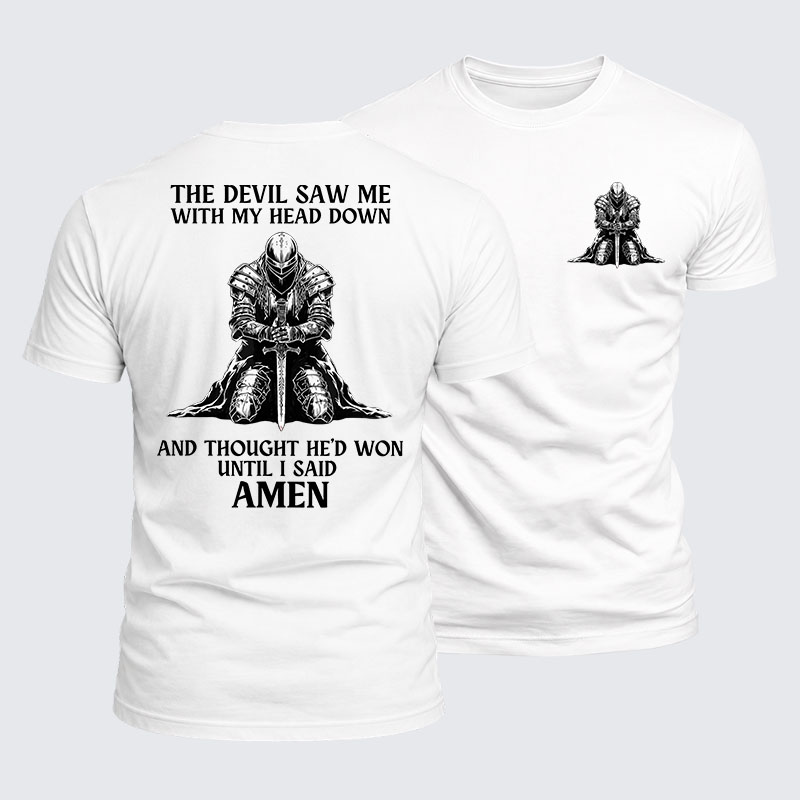 Luxe Mercerized Cotton Tee - The Devil Saw Me Until I Said Amen