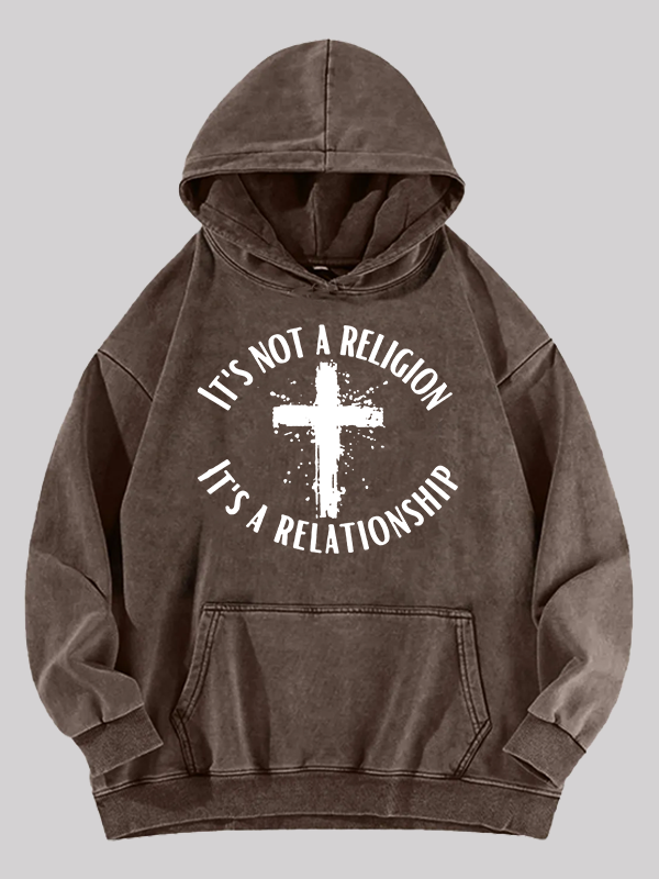 It's Not A Religion It's A Relationship Jesus God Christian Washed Hoodie