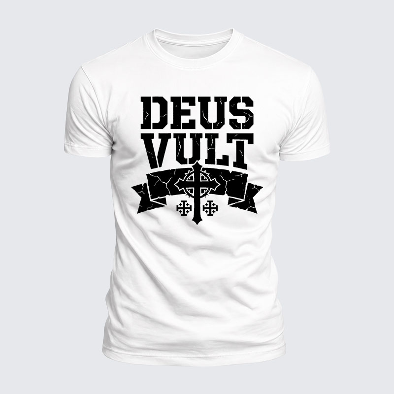 Deus Vult Jesus God Christian  – Luxe Mercerized Interlock Cotton Tee