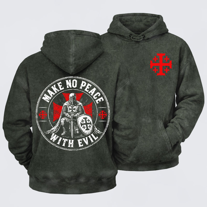Washed Hoodie - Make No Peace With Evil