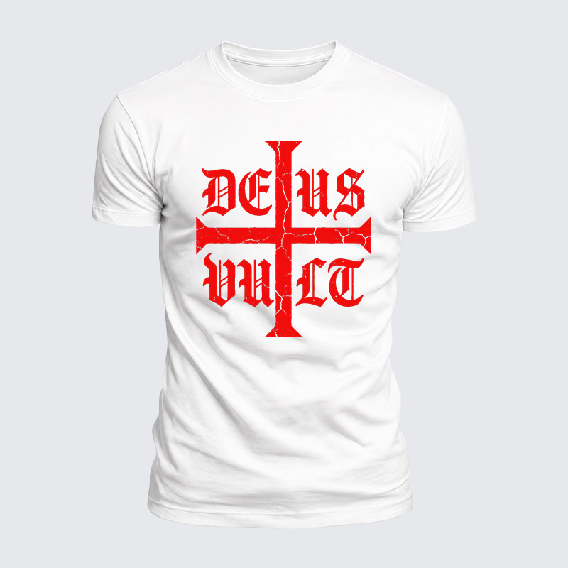 Deus Vult Jesus God Christian  – Luxe Mercerized Interlock Cotton Tee