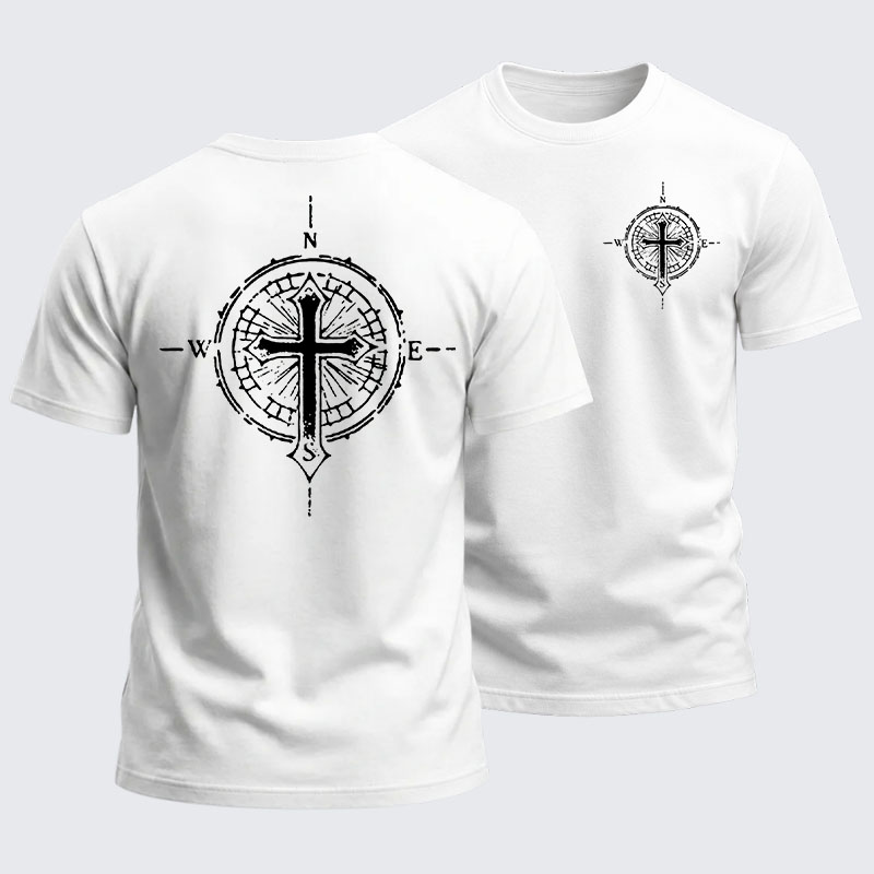 Heavyweight Cotton Tee -Cross Compass