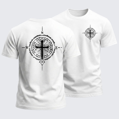 Heavyweight Cotton Tee -Cross Compass