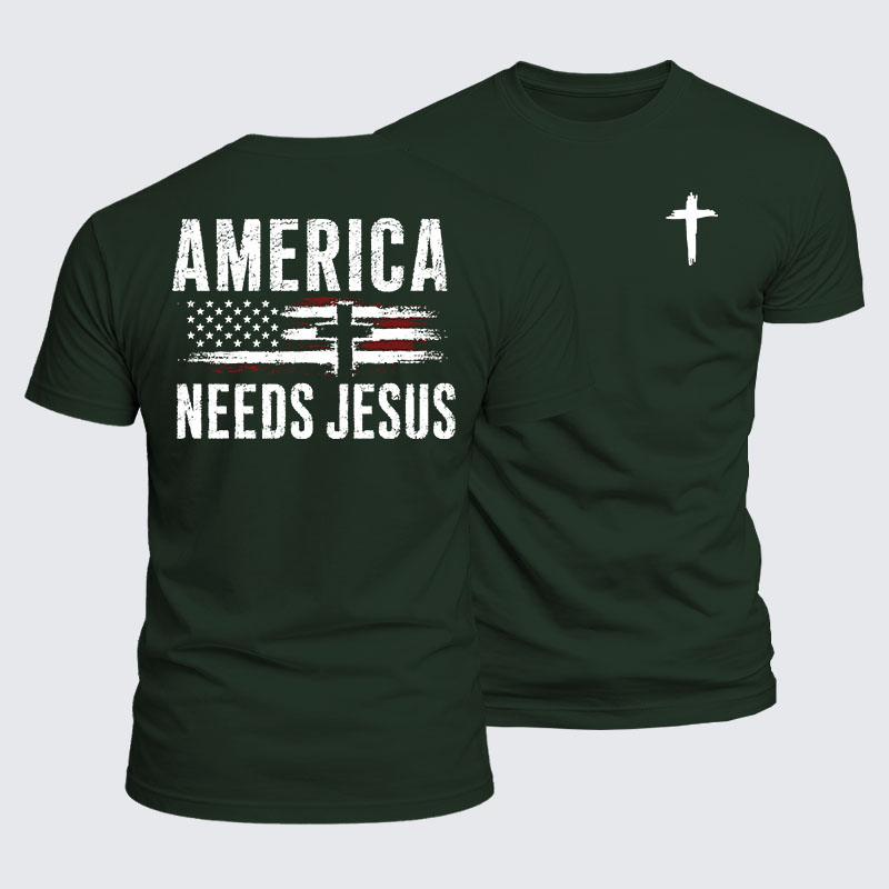 Luxe Mercerized Cotton Tee - America Needs Jesus