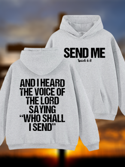 Send Me Isaiah 6:8 Jesus God Christian Plush Fleece-Lined Hoodie