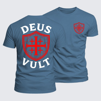 Deus Vult Jesus God Christian  – Luxe Mercerized Interlock Cotton Tee