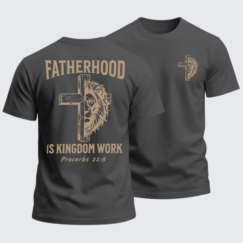 Heavyweight Cotton Tee - Fatherhood is Kingdom Work