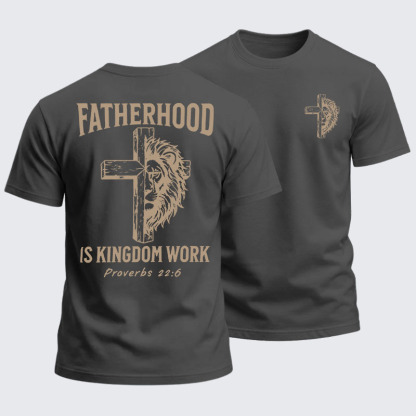 Heavyweight Cotton Tee - Fatherhood is Kingdom Work