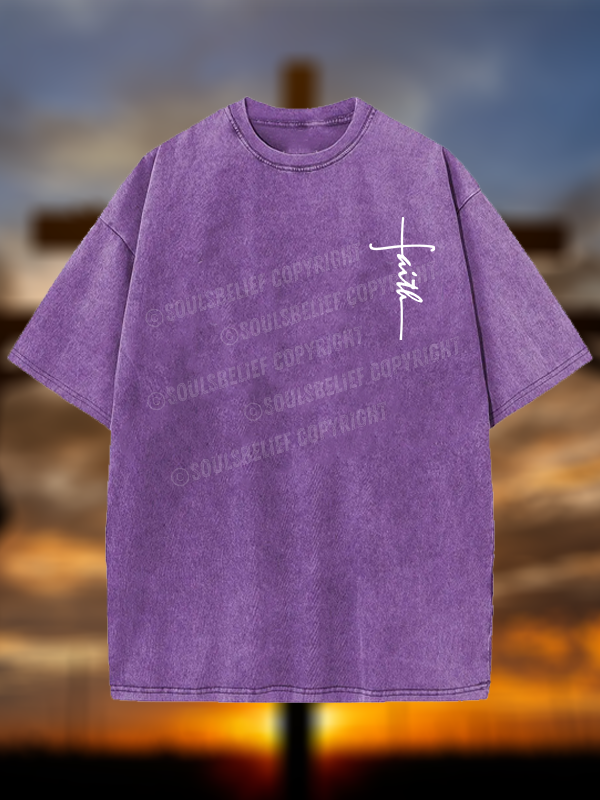 Faith Jesus God Christian Washed T-Shirt